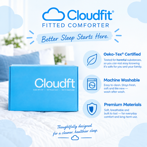 Cloudfit Fitted Comforter - Original Comfort for Ultimate Sleep Experience Full/Queen